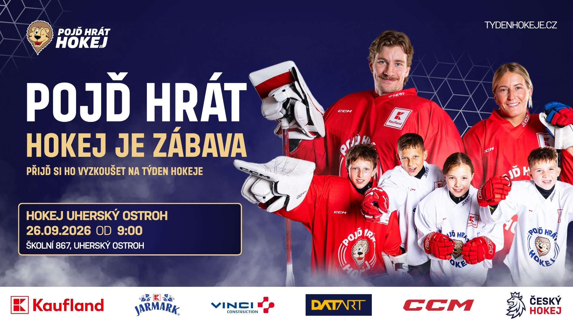 Přijďte 26. září od 9 hodin s dětmi na nábor a užijte si spoustu hokejové zábavy!